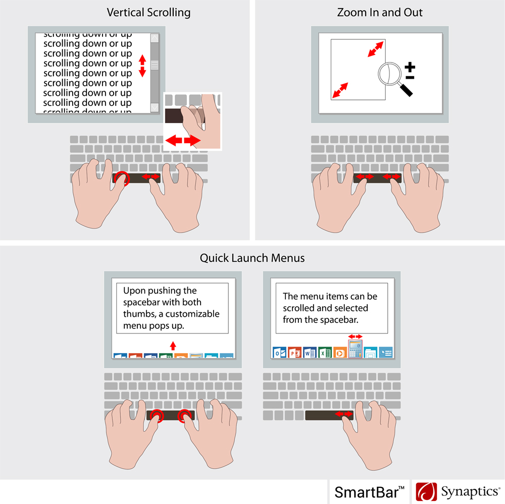 لپ تاپ های نسل بعد ممکن است با Space Bar لمسی به بازار بیایند!