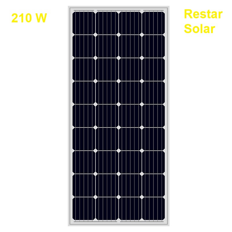 Monocrystalline RESTAR SOLAR 210 watt solar panel 