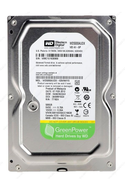 Internal Hard Disk Western Digital  500GB SATA GREEN 32MB 