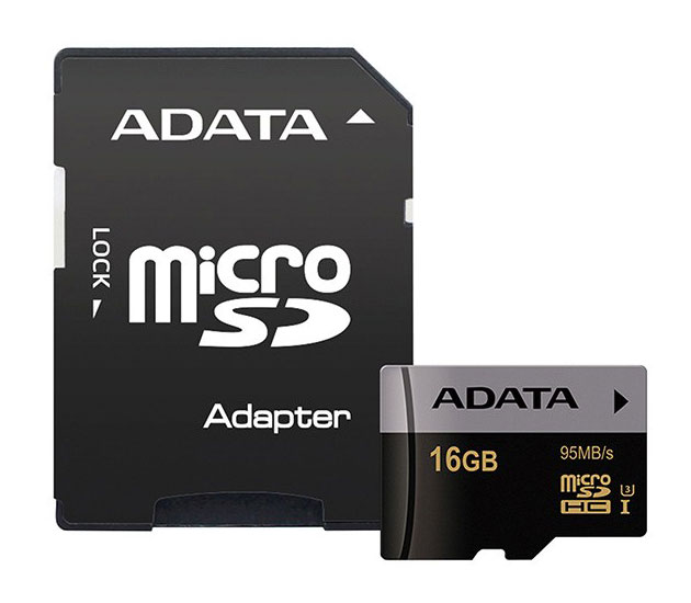 Micro SD ADATA Premier Pro UHS-I U3 Class 10 95MBps microSDHC With Adapter - 16GB 