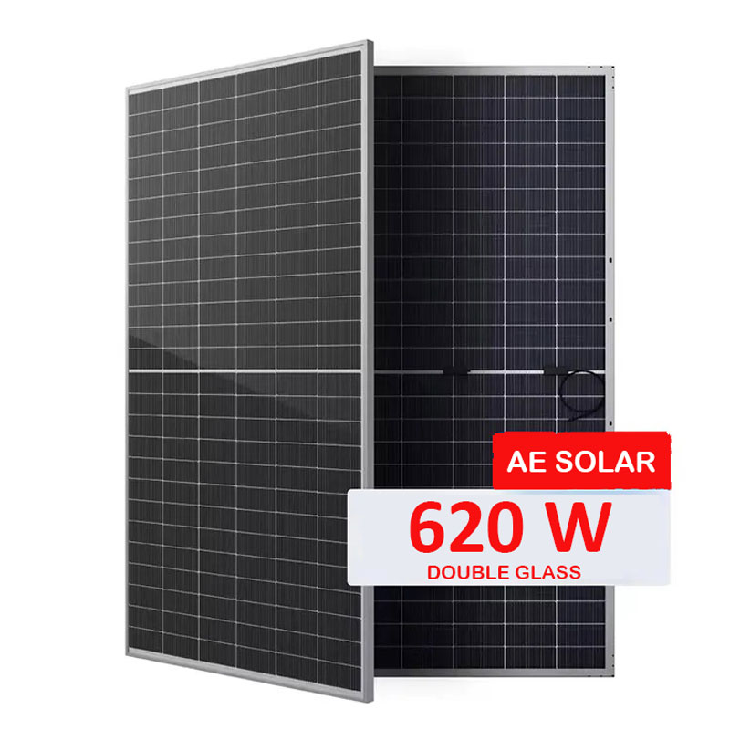 Monocrystalline AE SOLAR 620 Watt Bifacial Solar Panel METEOR Series 