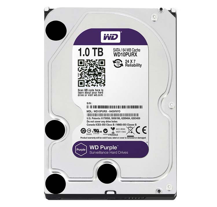 Internal Hard Disk Western Digital 1TB Surveillance Purple  