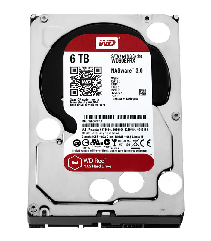 Internal Hard Disk Western Digital 6TB - WD60EFRX Red 