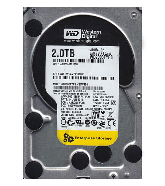 Internal Hard Disk Western Digital 2TB - Black WD2003FYPS 